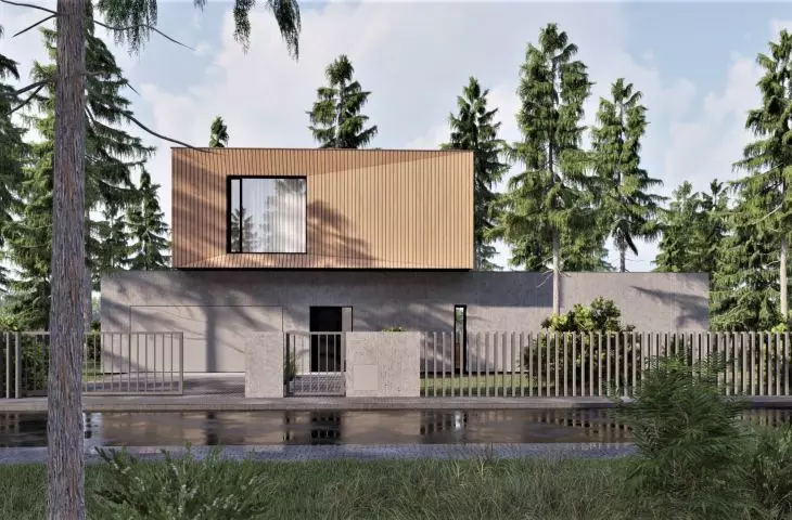 Shutter House, widok od strony drogi
