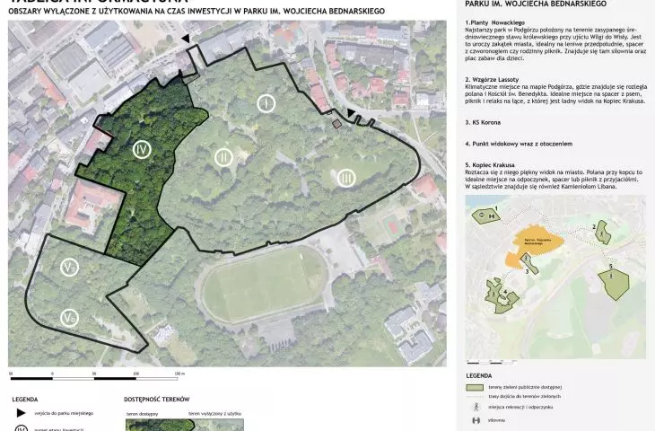 Information board on the progress of works in Bednarski Park