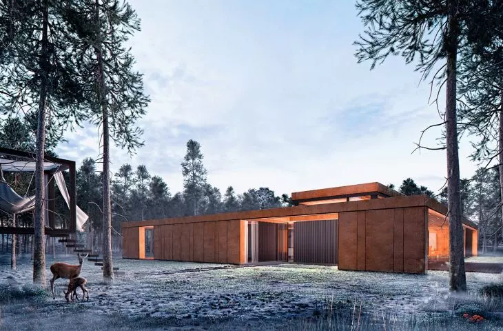 Corten House —wizualizacja