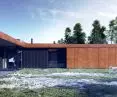 Corten house - visualization from the entrance