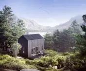 Modular house project, variant 27 with gable roof