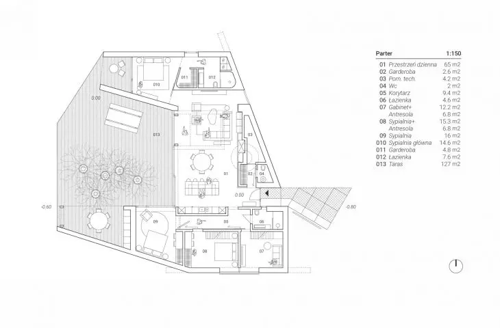 Taras z domem nad jeziorem - proj. UGO Architecture