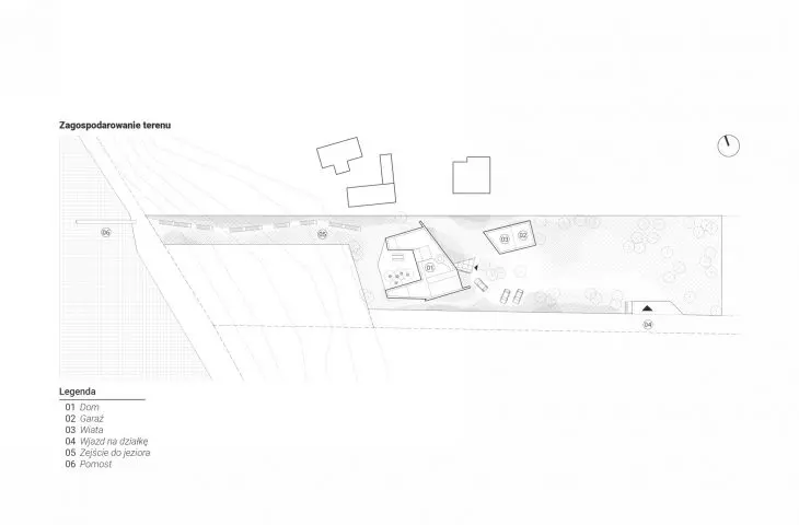 Taras z domem nad jeziorem - proj. UGO Architecture