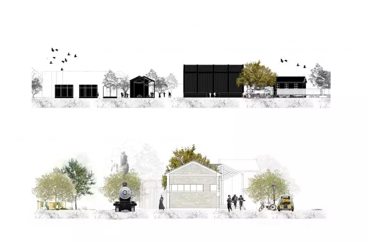 Colors of Elini project, elevations and sections