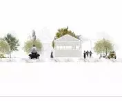 Colors of Elini project, cross-section of the railroad station building