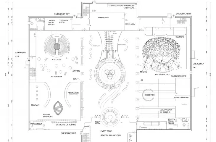 Projekt Nucleus — beauty of science, rzut parteru