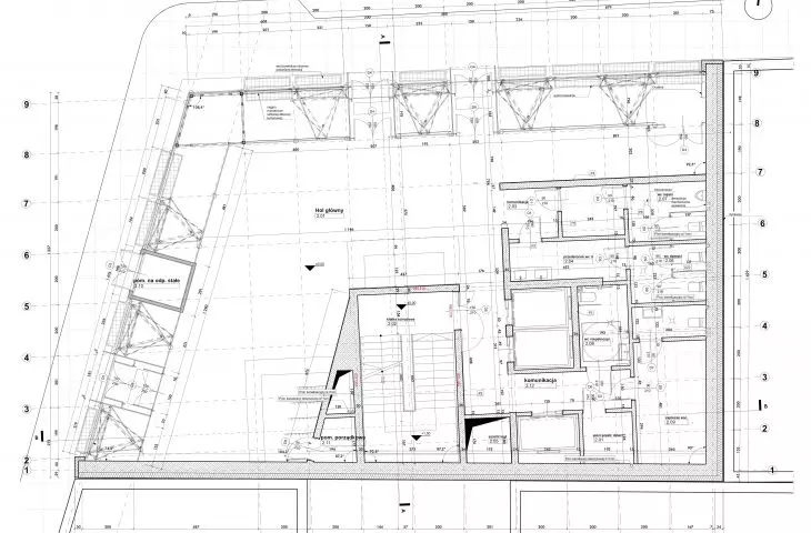 Projekt mediateki w Paryżu Belleville, rzut parteru
