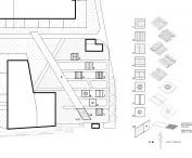 Common courtyard in Poznan, projection and drawings of furniture
