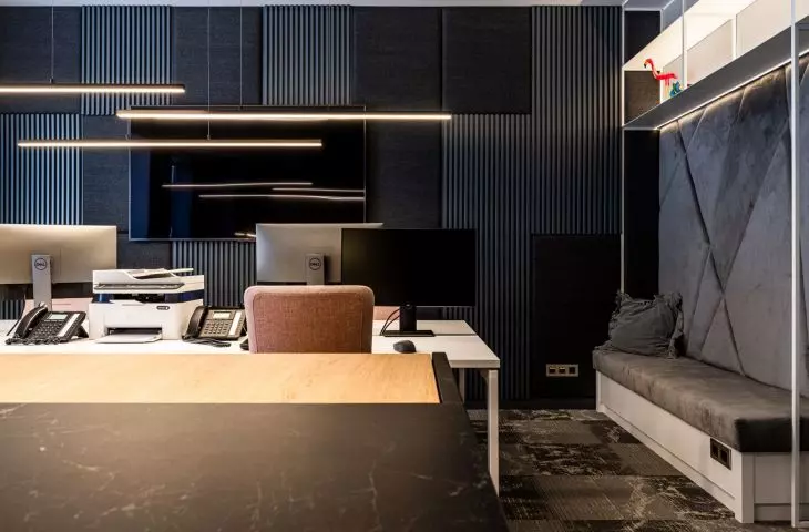 Office combined with kitchen
