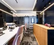The space between the office and the kitchen island