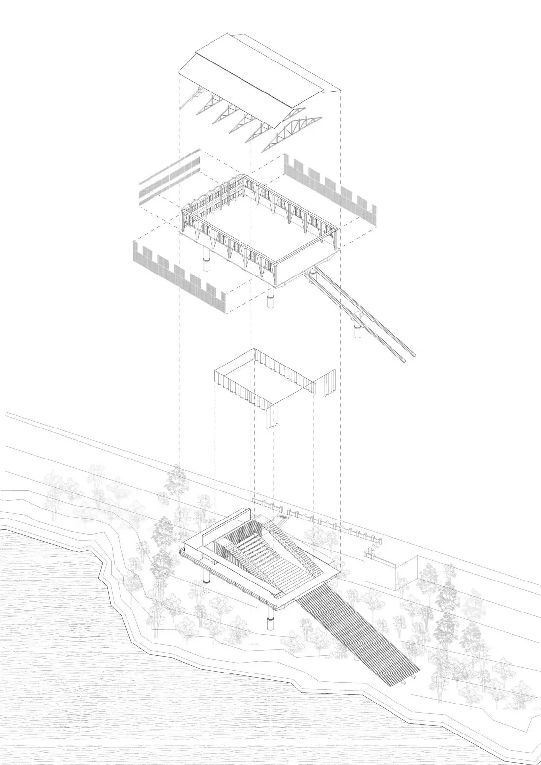 Projekt The house of light, aksonometria