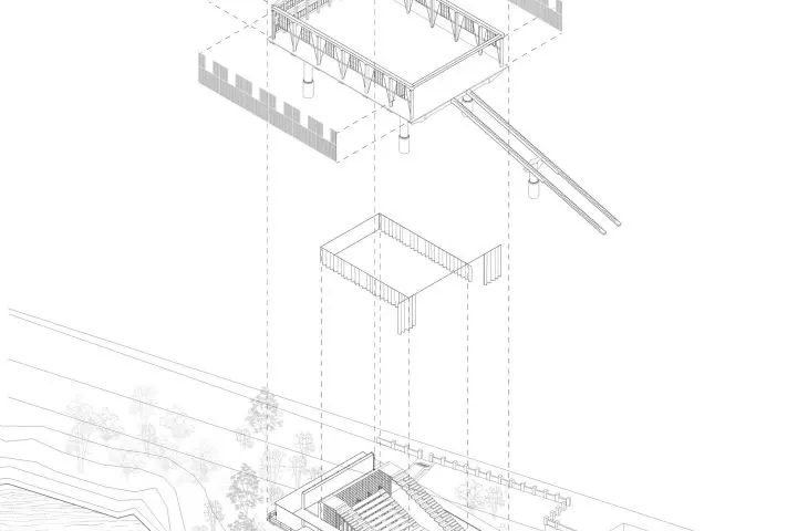 Projekt The house of light, aksonometria
