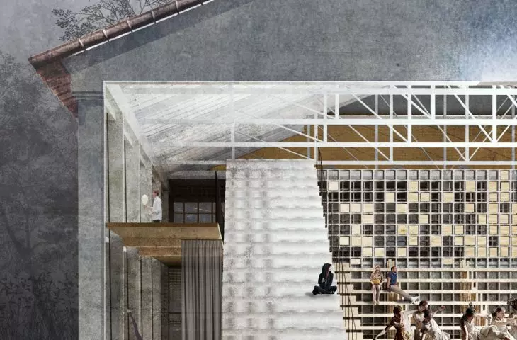 Projekt The house of light, wizualizacja wnętrza teatru