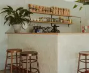 The bar was covered with ceramic white tiles