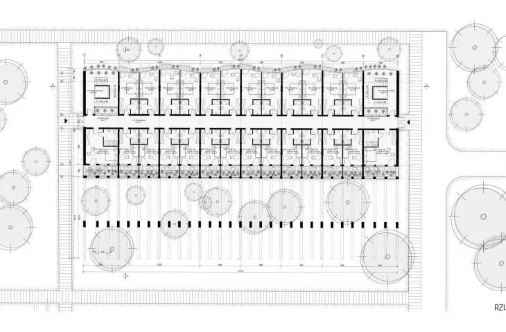 plan of level 0 of the accommodation building