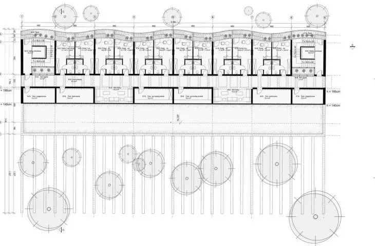 plan of level +1 of the accommodation building