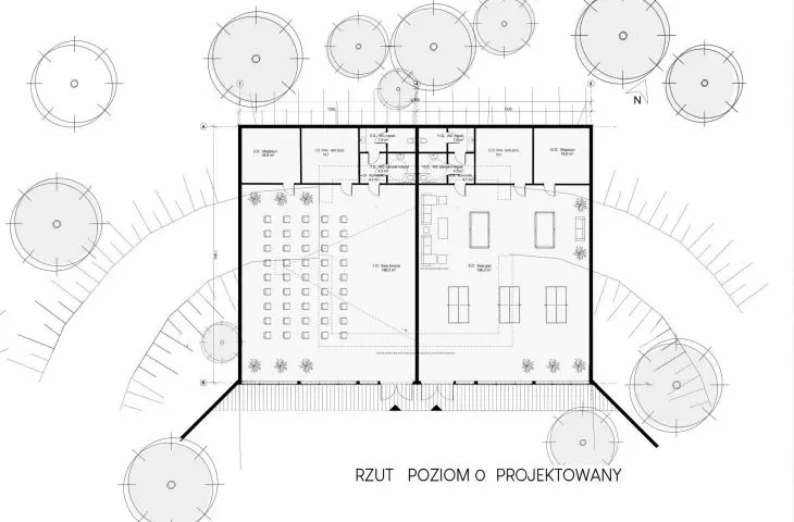 projection of level 0 in the shelter, designed condition