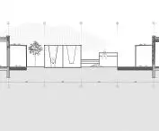 Design of the Care Center for Children on the Autism Spectrum, cross-section A-A, diploma version