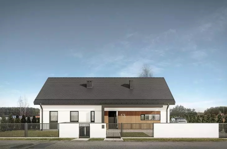Dom jednorodzinny CHA_01 widoczny od strony ulicy