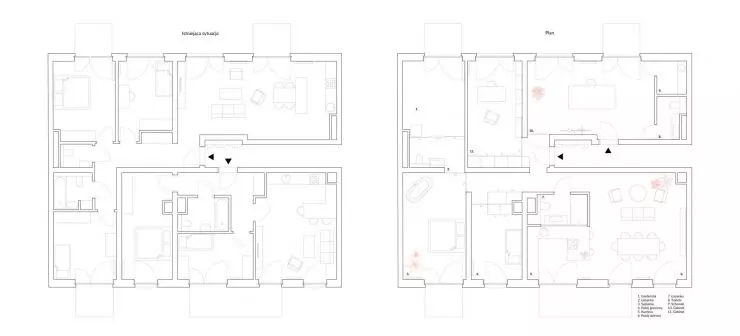 plan apartments before and after renovation