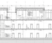 Projekt motelu w Szkocji, przekrój budowlany