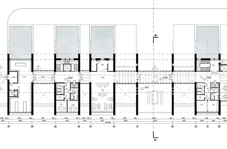 Design of a motel in Scotland, first floor plan