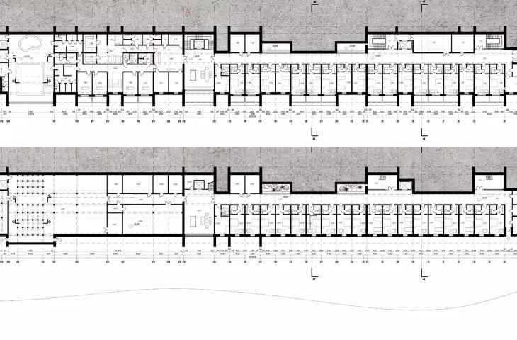 Motel project in Scotland, underground floor plan