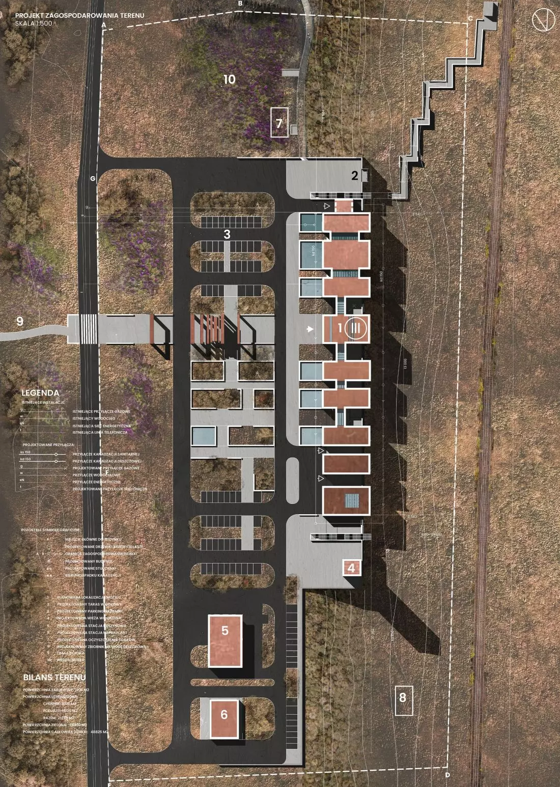 Projekt motelu w Szkocji,
zagospodarowanie