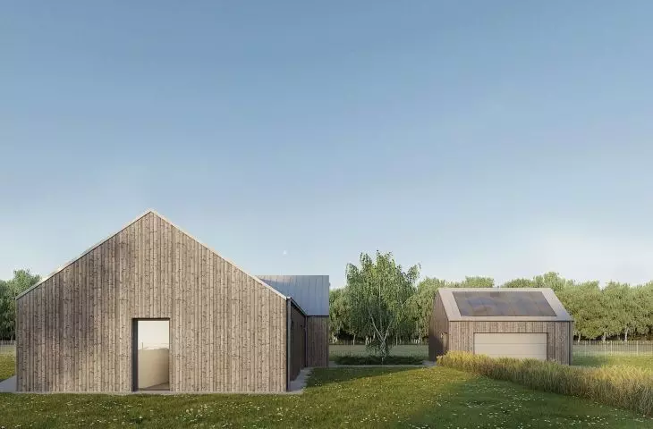 Projekt domu KRZ_21 wpisuje się w sielski krajobraz