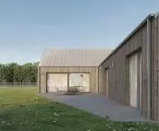 Taras oraz podłoga w całym domu zostały wykonane z betonu