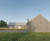 Projekt domu KRZ_21, elewacja wykonana z deski modrzewiowej