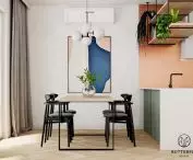House near Warsaw - dining room with kitchen island