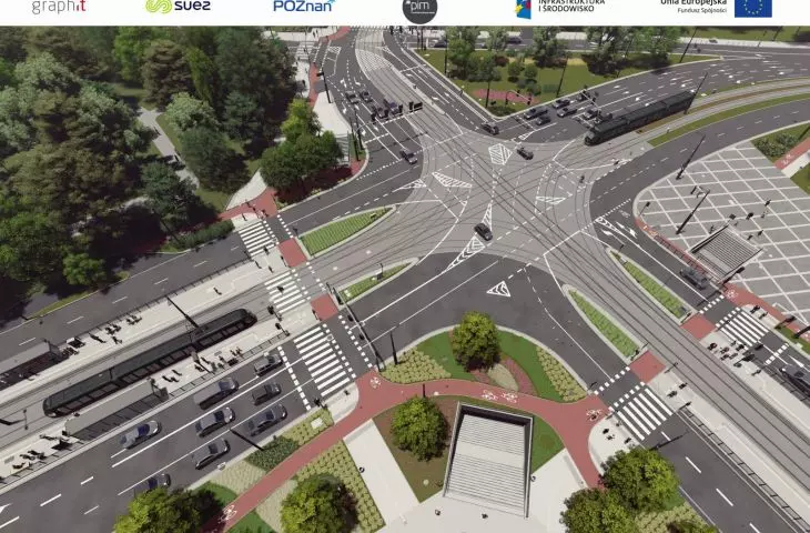Ulica Ratajczaka w Poznaniu po przebudowie, wizualizacja, proj. SAFEGE S.A.S. oraz Graph’it 