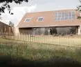 Main Prize in the Single-Family House category; House in Gluszyn, view from the garden side