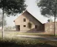 Main Prize in the Single-Family House category; House in Gluszyn, view from the pathway