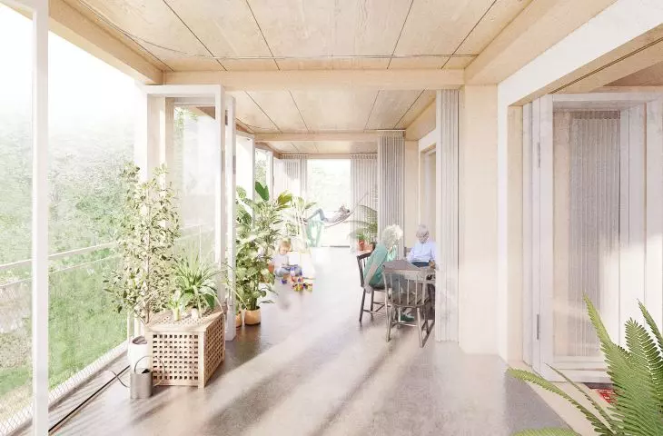 Grand Prize in the category of Multi-Family House; interiors of the co-op building.