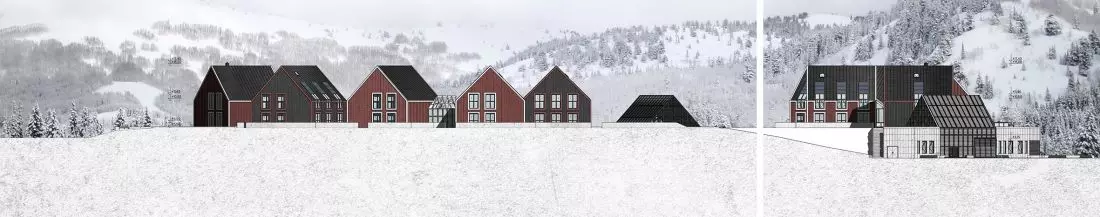 Projekt hotelu
Björkliden, elewacje