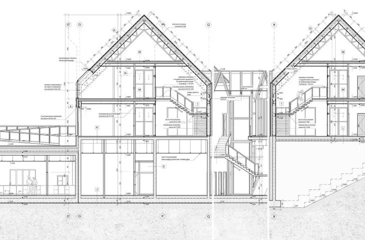 Björkliden hotel project, cross-section