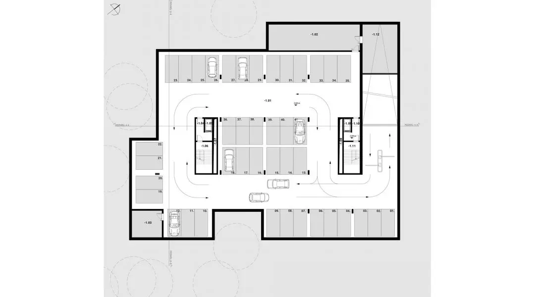 Projekt Powiatowej Instytucji Kultury w Legionowie, rzut garażu