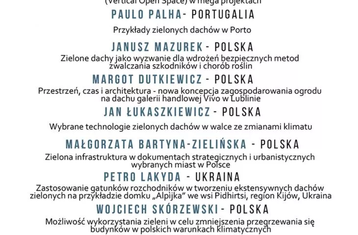 Międzynarodowa Konferencja z okazji 10-lecia Polskiego Stowarzyszenia „Dachy Zielone”