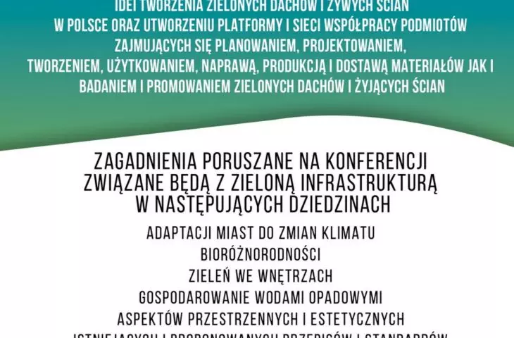 Międzynarodowa Konferencja z okazji 10-lecia Polskiego Stowarzyszenia „Dachy Zielone”