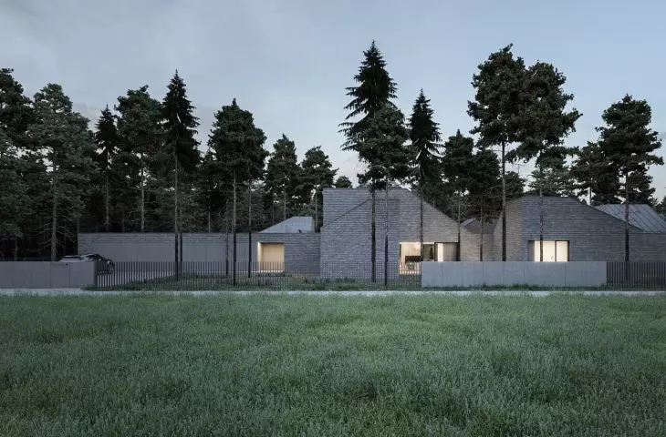 PUS_1 multi-unit house near Poznań, visualization, proj. PL.architekci