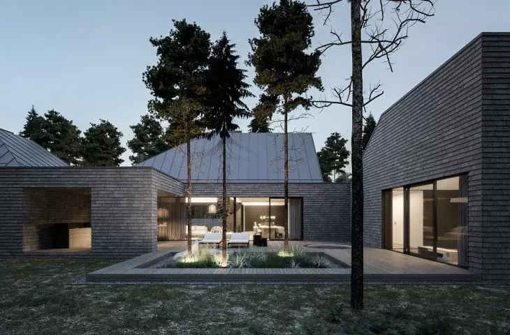 PUS_1 multi-unit house near Poznań, visualization, proj. PL.architekci