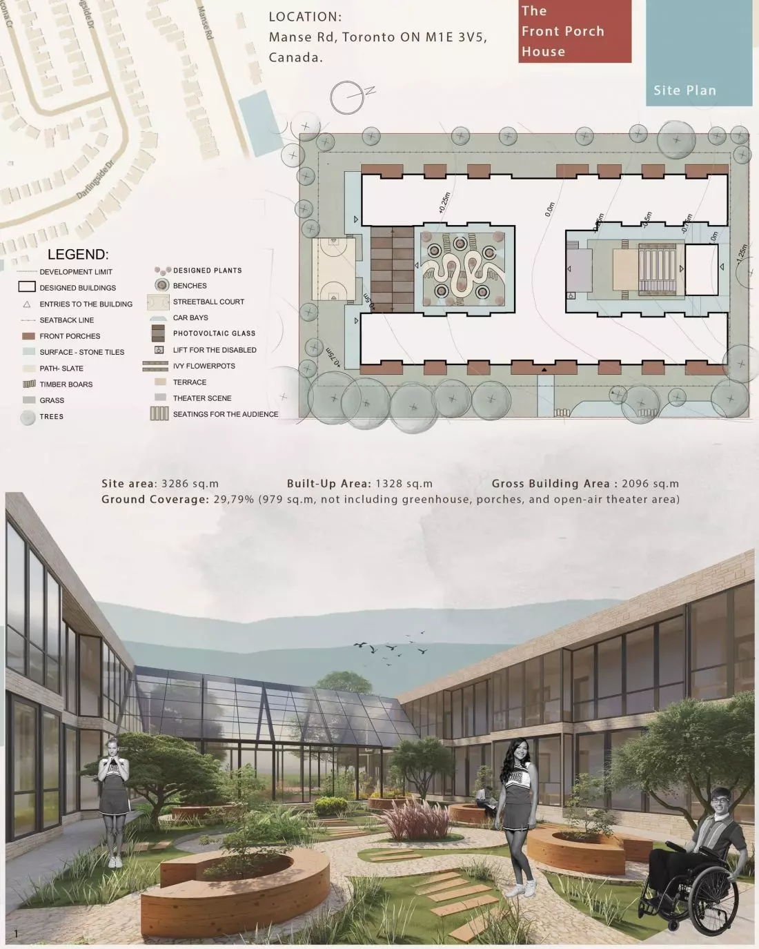 Projekt The Front Porch House,
plan zagospodarowania