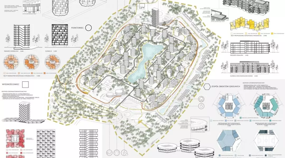 Wyróżnienie w konkursie na opracowanie projektu koncepcyjnego ,,Osiedla Zielone Wzgórza