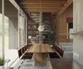 modernistic dining room interior