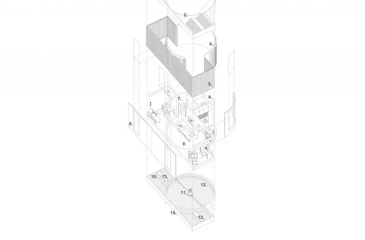 Projekt Circadian Home, aksonometria