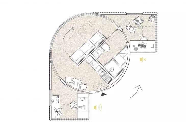 Circadian Home project, projection after offsetting modules