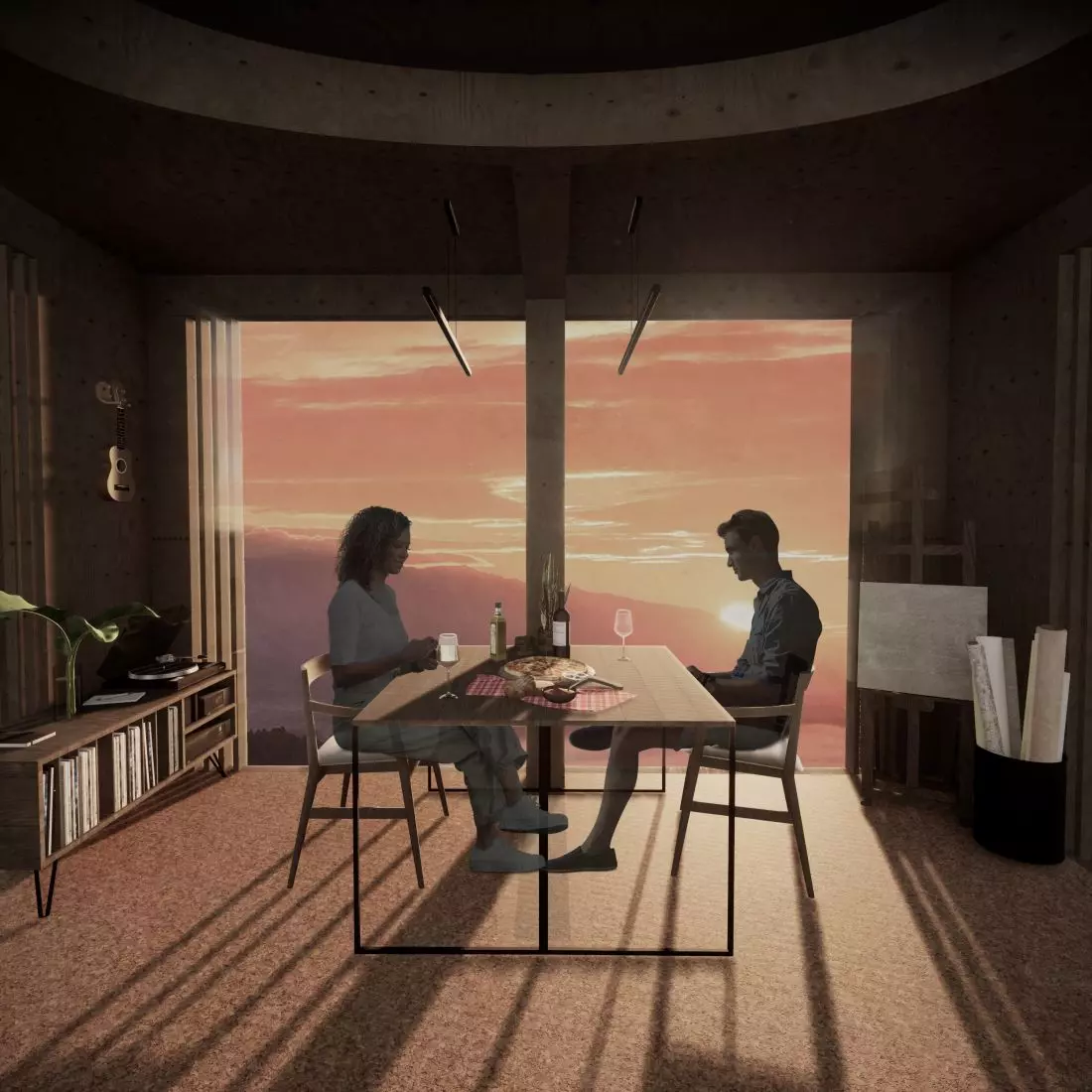 Projekt Circadian
Home, wnętrze podczas zachodu słońca