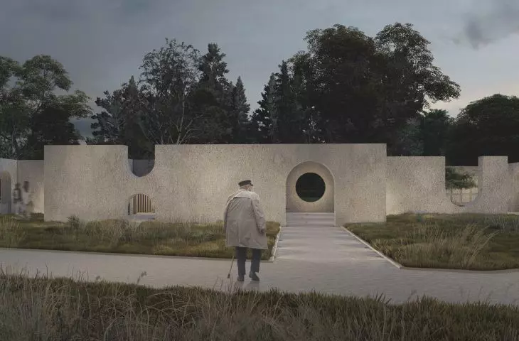 Projekt RELIEF, kolumbarium wieczorem